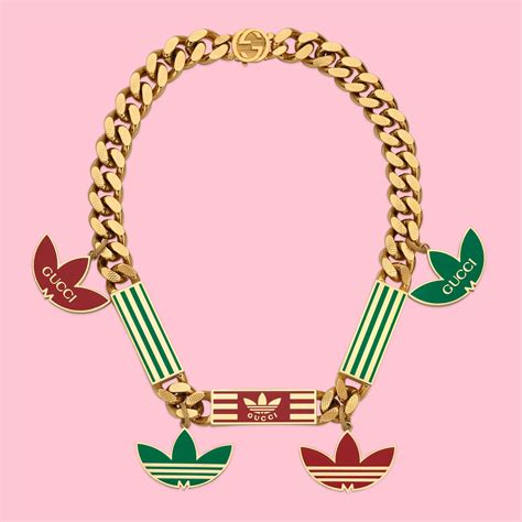 adidas x Gucci gourmette necklace with enamel